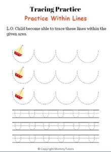 Tracing Practice U- Within Lines