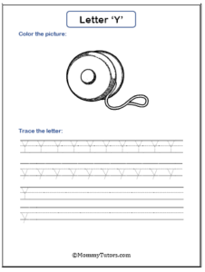 Letter Y Color and Trace