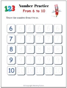 Number Tracing 6-10