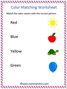 color matching worksheet - Preschool