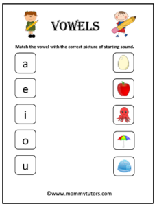 match pic with vowel