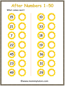 After numbers 1-50 sunflower