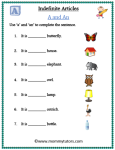 Indefinite Articles - A and An (2)