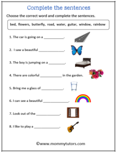 complete the sentences - Worksheet3