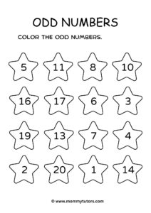 Color the odd numbers 1 - 20