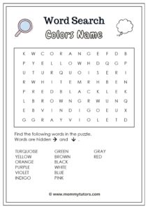 Word Search - Colors Name