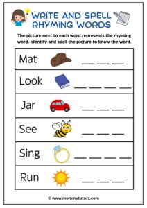 Write and spell rhyming words