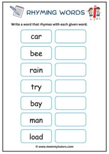 Write rhyming words (2)