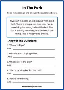 In thr Park - Reading Comprehension
